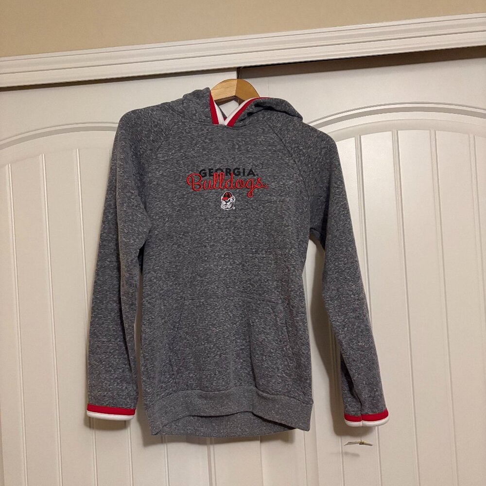 Georgia Bulldogs Hoodie Men's Small Gray Champion Long Sleeve Hooded Sweatshirt